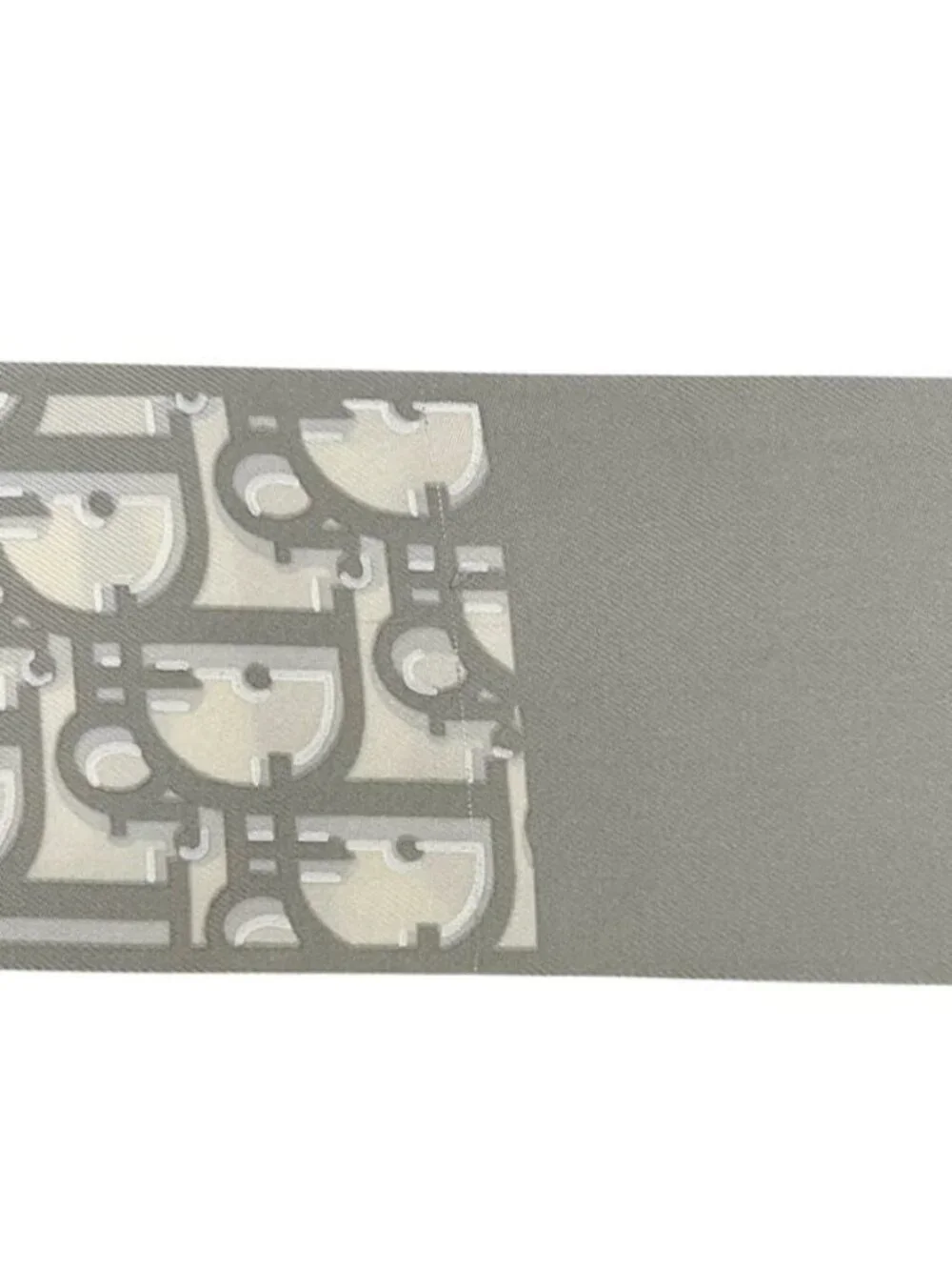 Dior Ribbon Scarf Mitzah Gray Oblique Already Cleaned Silk Logo All Over Pattern